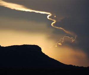 Preview wallpaper sky, evening, clouds, mountains