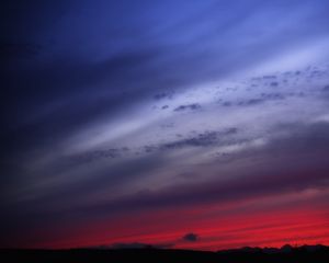 Preview wallpaper sky, evening, clouds, silhouettes