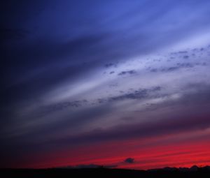 Preview wallpaper sky, evening, clouds, silhouettes