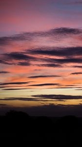 Preview wallpaper sky, horizon, twilight, dark, clouds, outlines