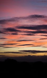 Preview wallpaper sky, horizon, twilight, dark, clouds, outlines