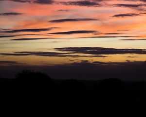 Preview wallpaper sky, horizon, twilight, dark, clouds, outlines