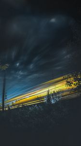 Preview wallpaper sky, light, railway, night