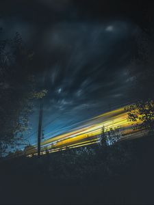 Preview wallpaper sky, light, railway, night