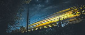 Preview wallpaper sky, light, railway, night