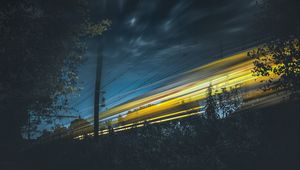 Preview wallpaper sky, light, railway, night