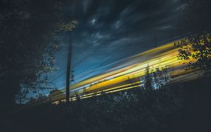 Preview wallpaper sky, light, railway, night