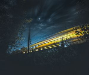 Preview wallpaper sky, light, railway, night