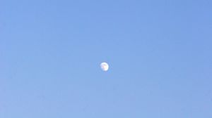 Preview wallpaper sky, moon, airplane, blue, minimalism