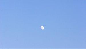 Preview wallpaper sky, moon, airplane, blue, minimalism