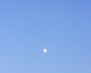 Preview wallpaper sky, moon, airplane, blue, minimalism