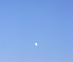 Preview wallpaper sky, moon, airplane, blue, minimalism