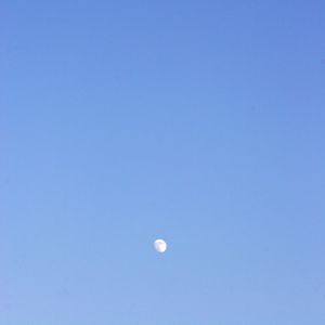 Preview wallpaper sky, moon, airplane, blue, minimalism