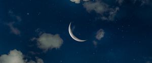 Preview wallpaper sky, moon, clouds, stars, night