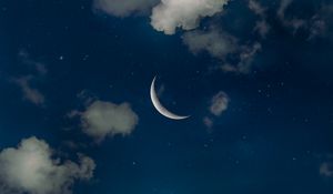 Preview wallpaper sky, moon, clouds, stars, night