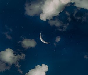 Preview wallpaper sky, moon, clouds, stars, night