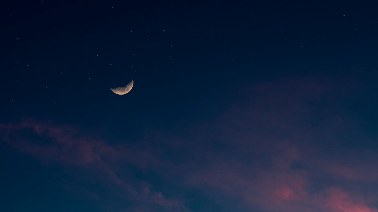 Wallpaper sky, moon, clouds, stars, night hd, picture, image