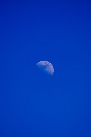 320x480 Wallpaper sky, moon, minimalism, blue