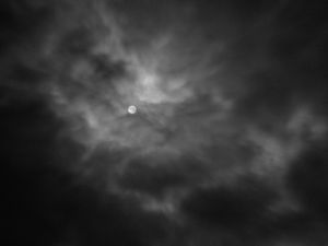 Preview wallpaper sky, moon, night, clouds, dark