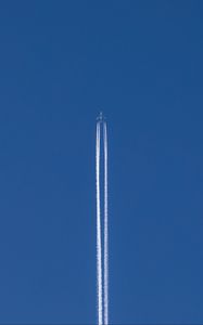 Preview wallpaper sky, plane, flight, stripes, minimalism