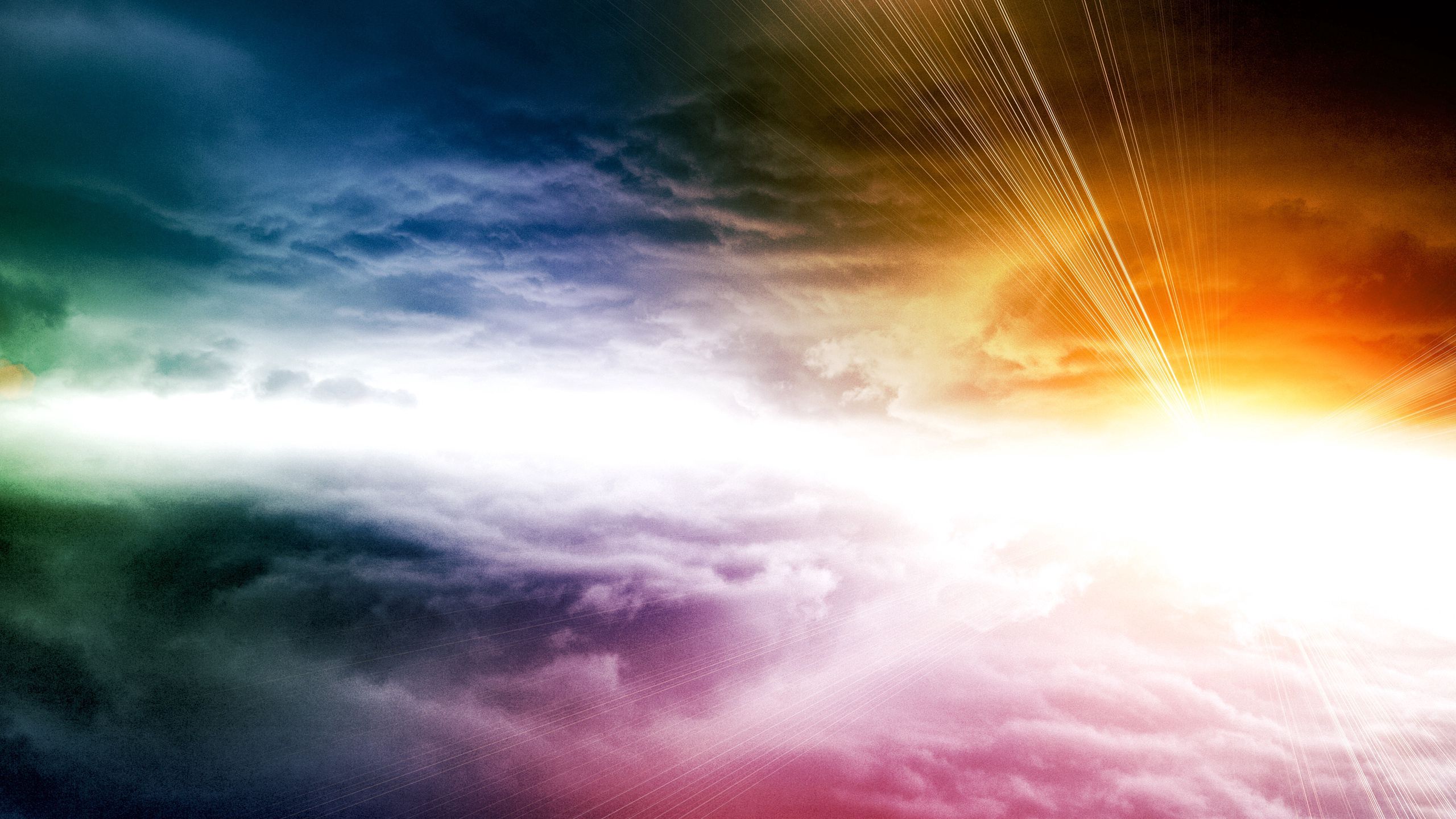Download wallpaper 2560x1440 sky, rainbow, colorful, light, play of light  widescreen 16:9 hd background
