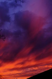 Preview wallpaper sky, roof of house, pole, wires, trees, bright