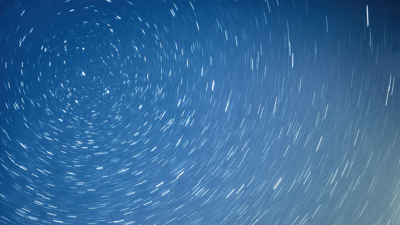 Wallpaper sky, stars, background, long exposure, blue