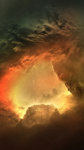 Preview wallpaper sky, storm, glow, clouds, fantasy