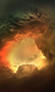 Preview wallpaper sky, storm, glow, clouds, fantasy