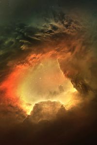 Preview wallpaper sky, storm, glow, clouds, fantasy