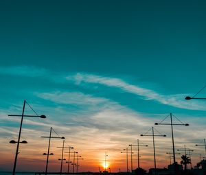 Preview wallpaper sky, sunset, pillars, horizon