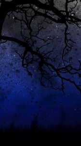 Preview wallpaper sky, trees, night