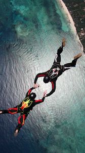 Preview wallpaper skydivers, parachuting, stunt