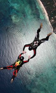 Preview wallpaper skydivers, parachuting, stunt