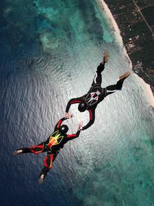 Preview wallpaper skydivers, parachuting, stunt