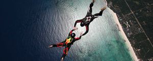 Preview wallpaper skydivers, parachuting, stunt