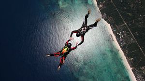 Preview wallpaper skydivers, parachuting, stunt