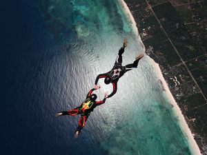 Preview wallpaper skydivers, parachuting, stunt