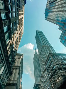 Preview wallpaper skyscraper, architecture, bottom view, building, city