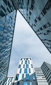 Preview wallpaper skyscraper, architecture, bottom view, building, city, sky