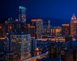 Preview wallpaper skyscraper, architecture, building, lights, night
