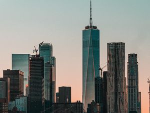 Preview wallpaper skyscraper, architecture, buildings, city, sea