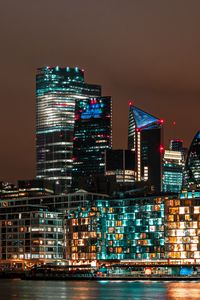 Preview wallpaper skyscraper, architecture, buildings, city, night city