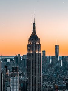 Preview wallpaper skyscraper, architecture, buildings, city, sunset, sky