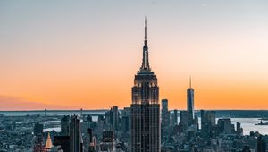 Preview wallpaper skyscraper, architecture, buildings, city, sunset, sky