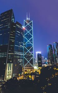 Preview wallpaper skyscraper, architecture, buildings, city, evening