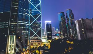 Preview wallpaper skyscraper, architecture, buildings, city, evening