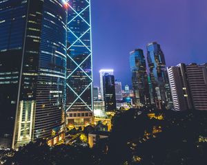 Preview wallpaper skyscraper, architecture, buildings, city, evening