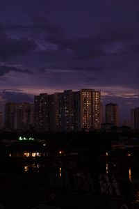 Preview wallpaper skyscraper, architecture, night, buildings, apartments