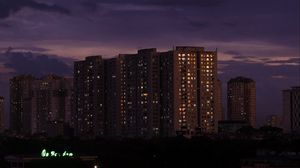 Preview wallpaper skyscraper, architecture, night, buildings, apartments